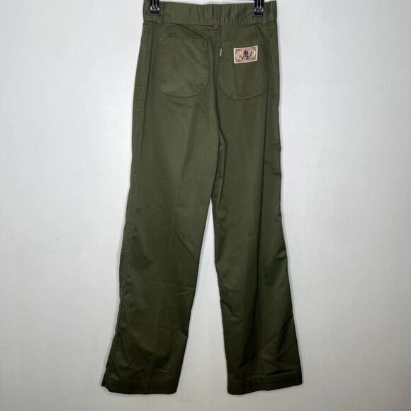 Levi Strauss Women's Size 11 Olive Green Chino Pants Straight Leg Vintage Style - Picture 7 of 10